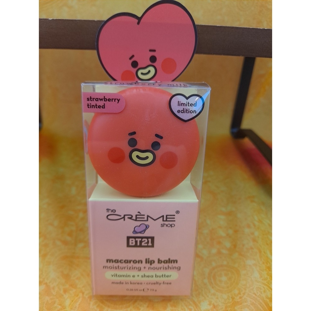 The Creme Shop BT21 Macaron Lip Balm Strawberry Tinted Limited Edition